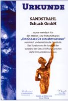 Urkunde der Oskar Stiftung